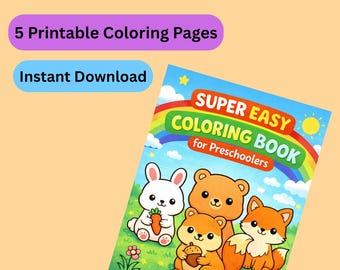 Super Easy Coloring Pages for Kids Ages 3–6 | Cute Animal Preschool Coloring Book | Printable Toddler Coloring PDF