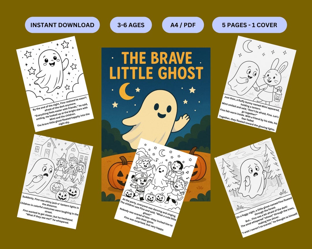Halloween Coloring Book | Ghost Story for Kids | Printable PDF ...