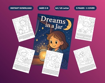 Dreams in a Jar | Emotional Story & Coloring Book PDF | Mindfulness for Kids | Calm Bedtime Story | Preschool Printable