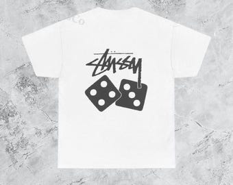 Rare Stüssy Dice Tee Black White, Vintage Streetwear , Skate Rare Stüssy Dice Tee Black White, Vintage Streetwear , Skate