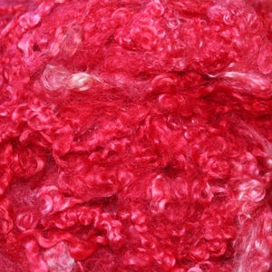 Dyed Wensleydale Wool Locks: Mixed Reds, 5-inch Fiber for Spinning/Felting