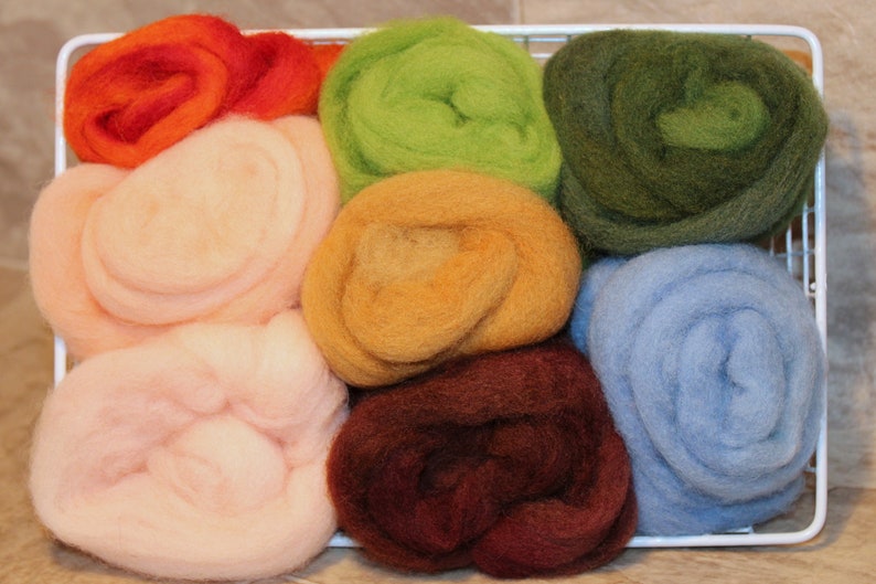 apprx 4oz of 26-28micron felting Hand Dyed Top Spinning fiber Felting fiber supplies multi color felters fiber pack spinning fiber A2419