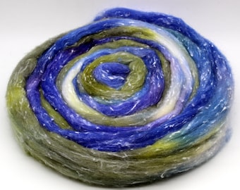 Hand Dyed Merino Wool Top: 80/20 Merino Viscose Fiber, Spinning Felting Supply (4.2oz)