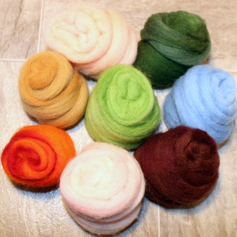 apprx 4oz of 26-28micron felting Hand Dyed Top Spinning fiber Felting fiber supplies multi color felters fiber pack spinning fiber A2419