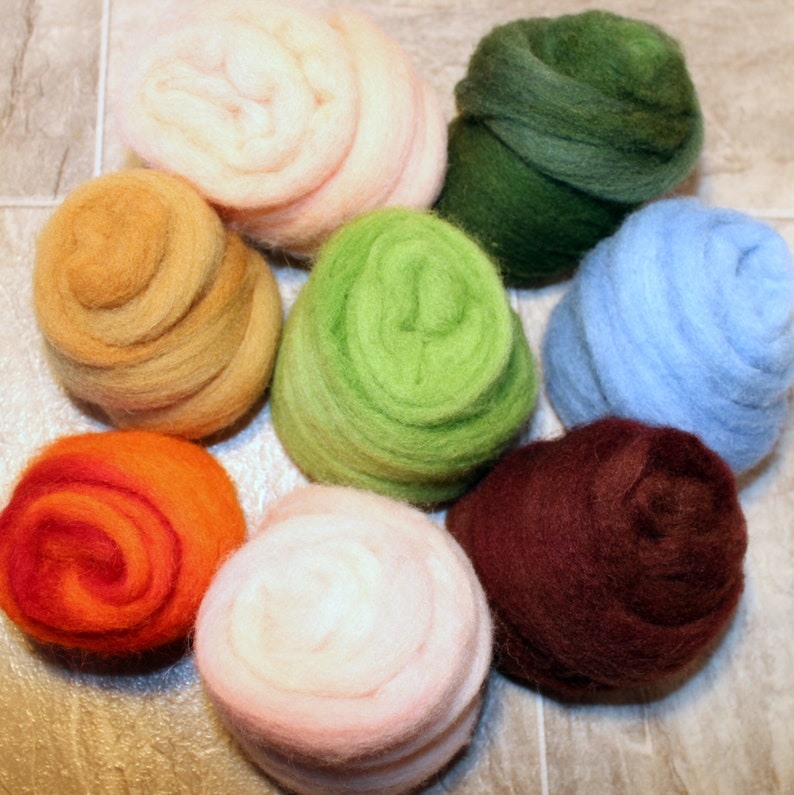 apprx 4oz of 26-28micron felting Hand Dyed Top Spinning fiber Felting fiber supplies multi color felters fiber pack spinning fiber A2419