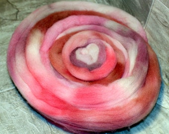 Hand Dyed Wool Top: Multicolor Felting & Spinning Fiber (4.3oz)