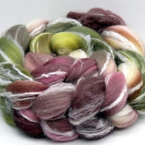 Hand Dyed Merino Bamboo Fiber Roving: 21-Micron, 4oz
