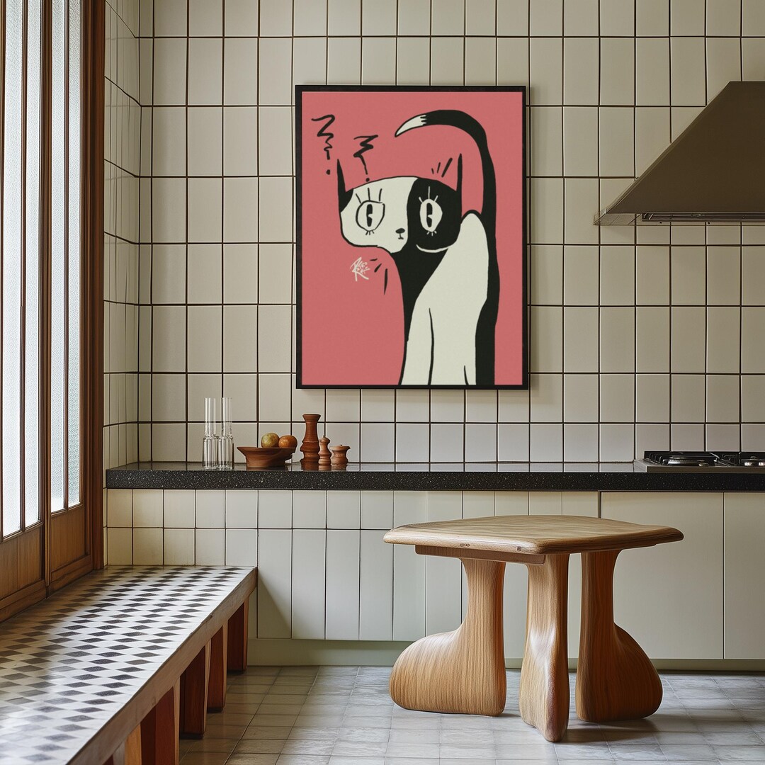 Tuxedo Cat Cute Cat Poster - Meme Wall Art Digital Download - Gift for ...