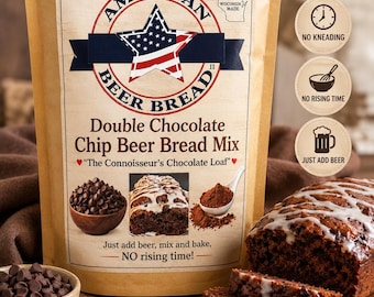 Double Chocolate Chip Beer Bread Mix – Just Add One Beer! Rich, Moist Chocolate Bread
