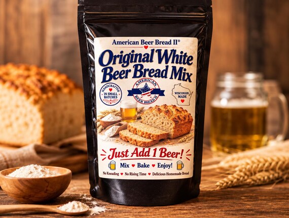Original White Beer Bread Mix - Just Add One Beer! Easy No-Knead Homemade Bread