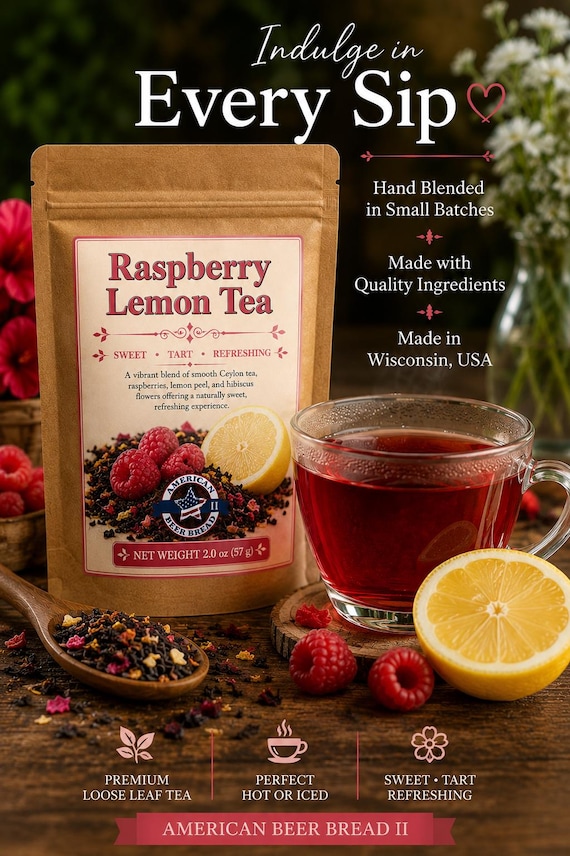 Raspberry Lemonade Loose Leaf Tea – Black Tea Blend with Hibiscus, Lemon