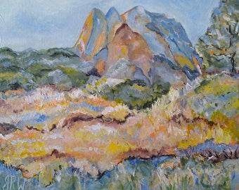 Colorado Mountain Painting - Original Mountain Painting - Garden of the Gods - 8 x 10 Painting - Rocky Mountains - Colorado Springs Art