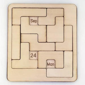 Infinite Calendar Brainteaser Puzzle, Laser cut