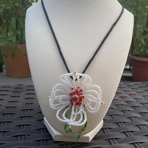 Beaded Poppy Necklace