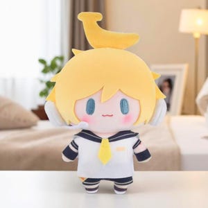 Kagamine Len & Rin Plushie Set, Kawaii Vocaloid Twins | Hatsune Miku Plush 15 cm