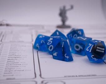 Deep Blue Polyhedrooze Dice: Slime Themed Dice