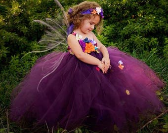 Girls Bridesmaids dress with Flowers Pink Princess Wedding Prom babies Festival