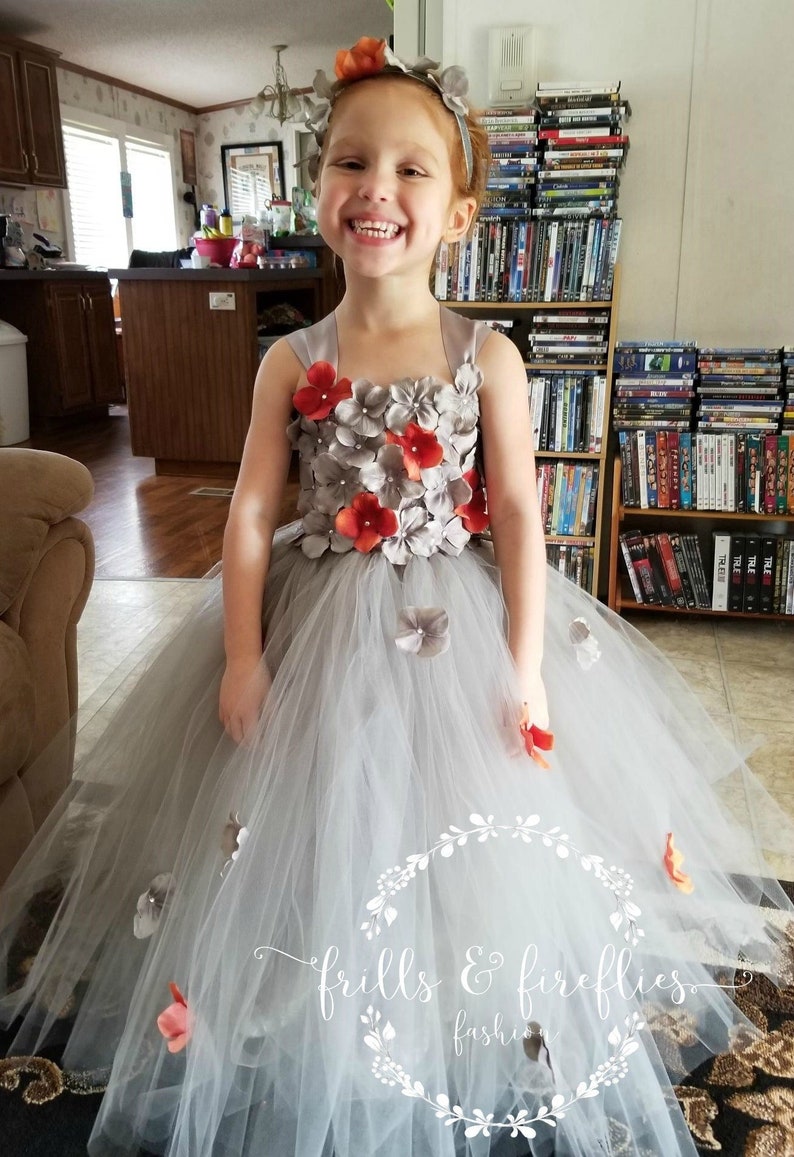 Orange Wedding Flower Girl Dresses
