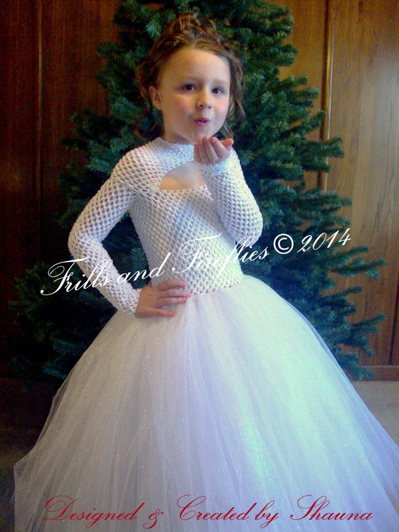 Holiday Sparkle White Dress Girl