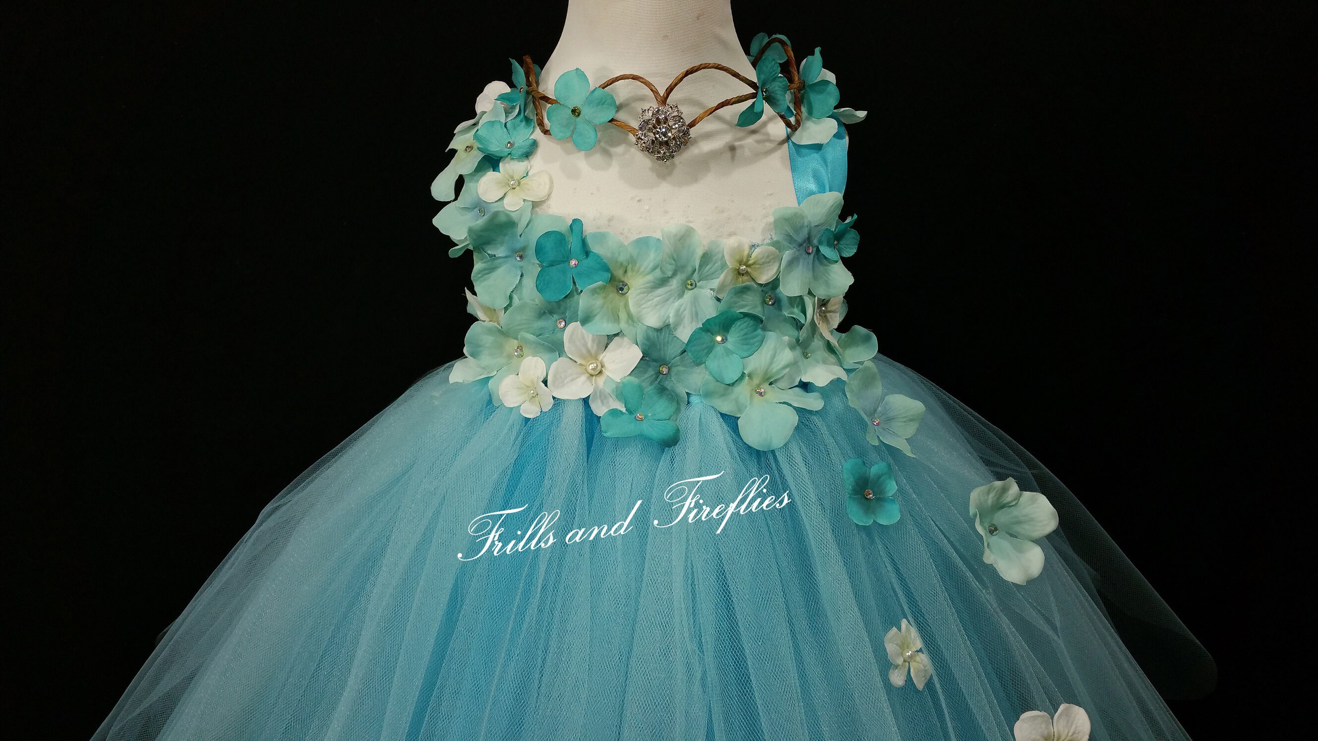 Aqua/turquoise Fairy Flower Girl Dress/fairy/festival | Etsy
