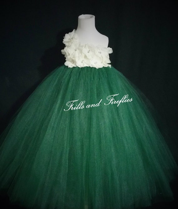hunter green flower girl dresses