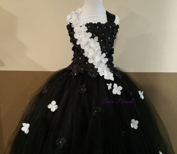 Black and White Flower Girl Dresses