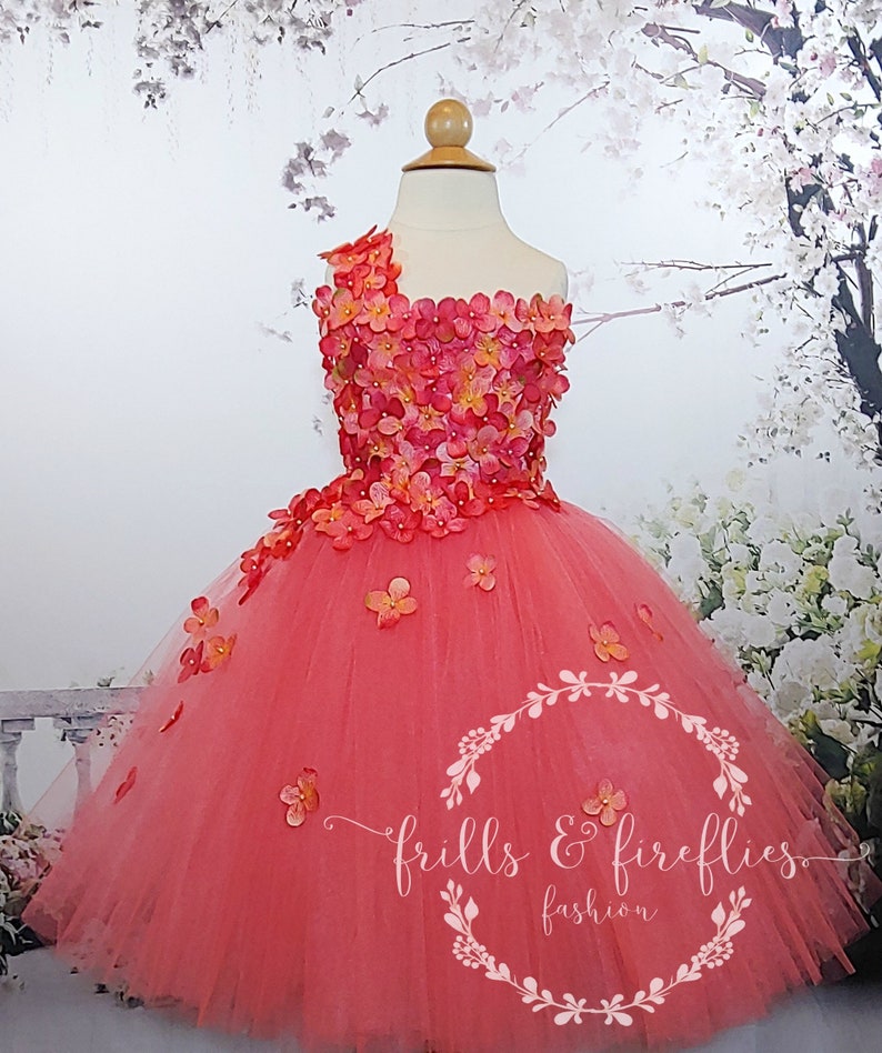 Coral Flower Girl Tutu Dress / Party Dress / Prom Dress / Etsy