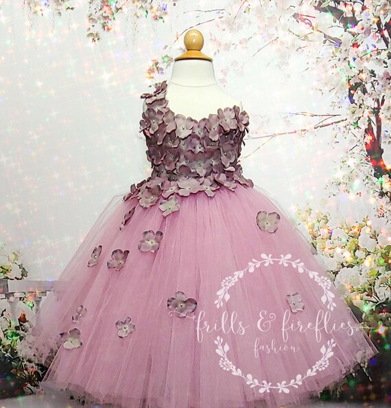 one shoulder flower girl dress