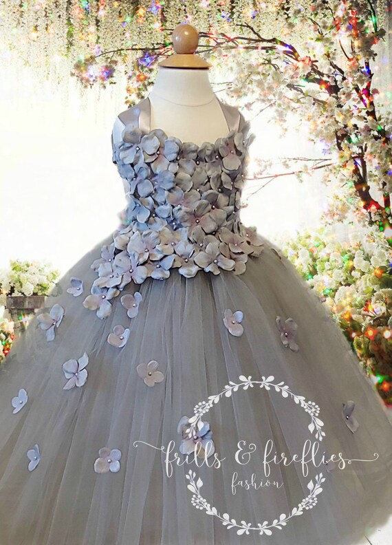 girls grey bridesmaid dress