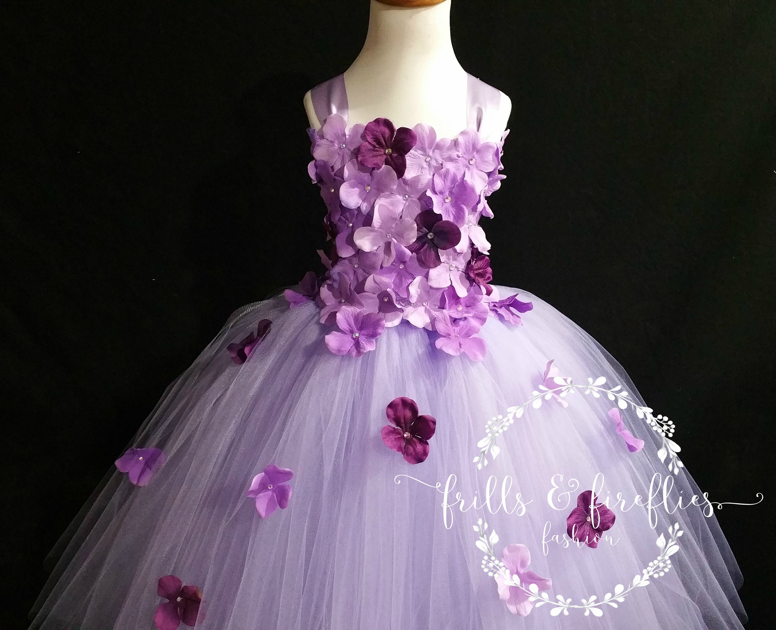 Lavender and Plum Flower Girl Dress / Bridesmaid Dress / | Etsy