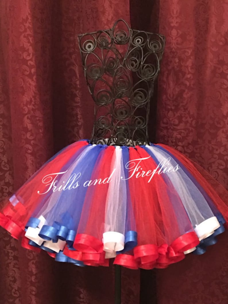 red white and blue tutu skirt