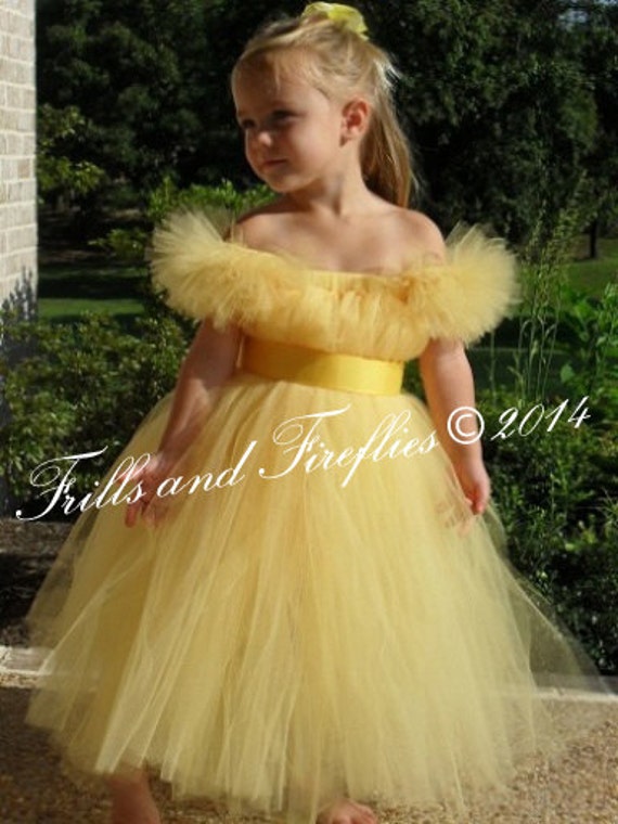 girls yellow bridesmaid dress