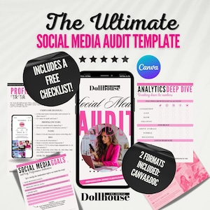 The Ultimate Social Media Audit Template (BONUS: Checklist Included) - Canva & Doc