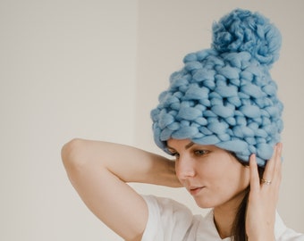Chunky Merino Wool Hat - Sustainable Handcrafted Design