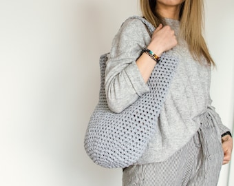 Grey Shopping Tote Bag