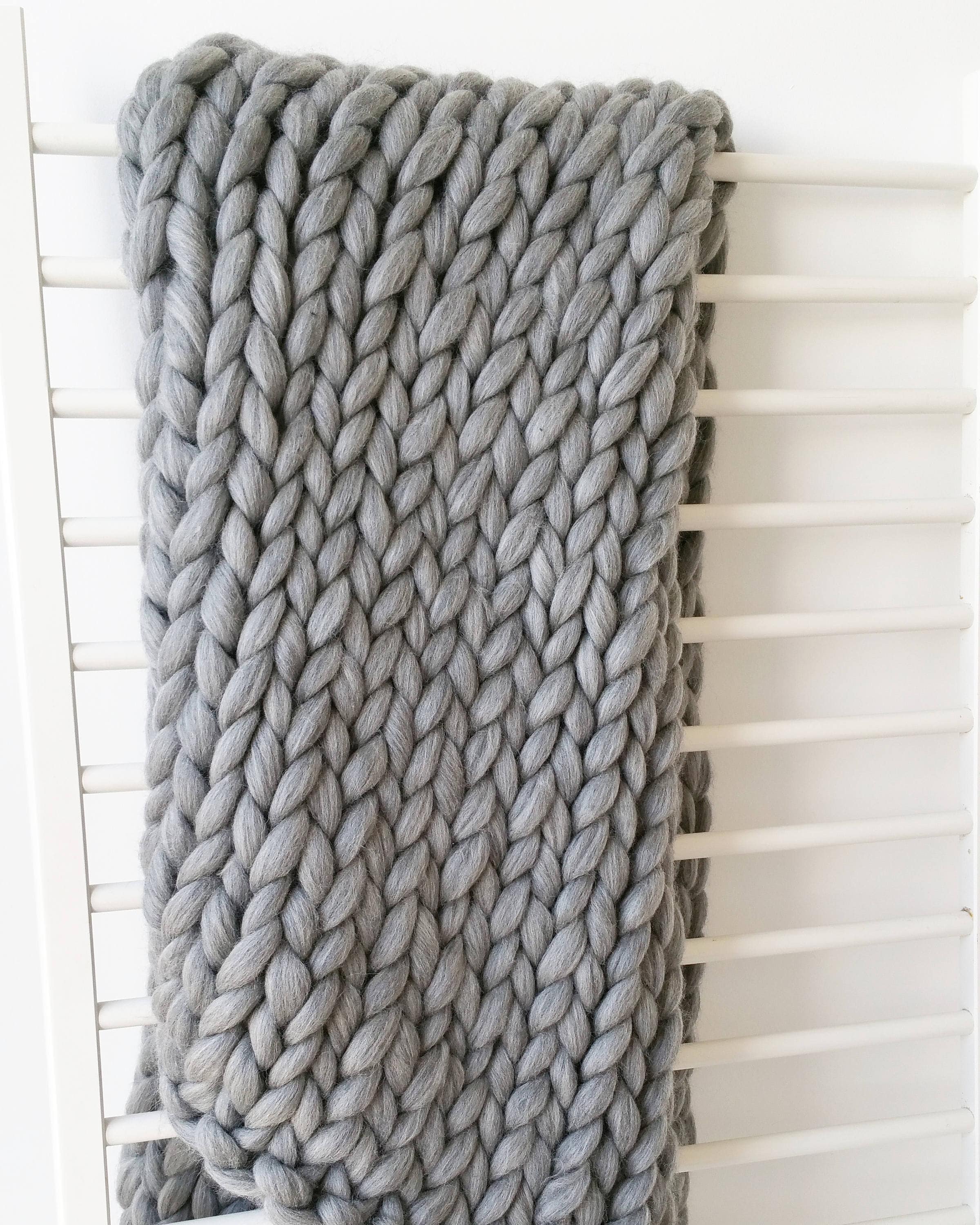 Chunky Knit Blanket Throw Merino Wool Blanket Home Decor