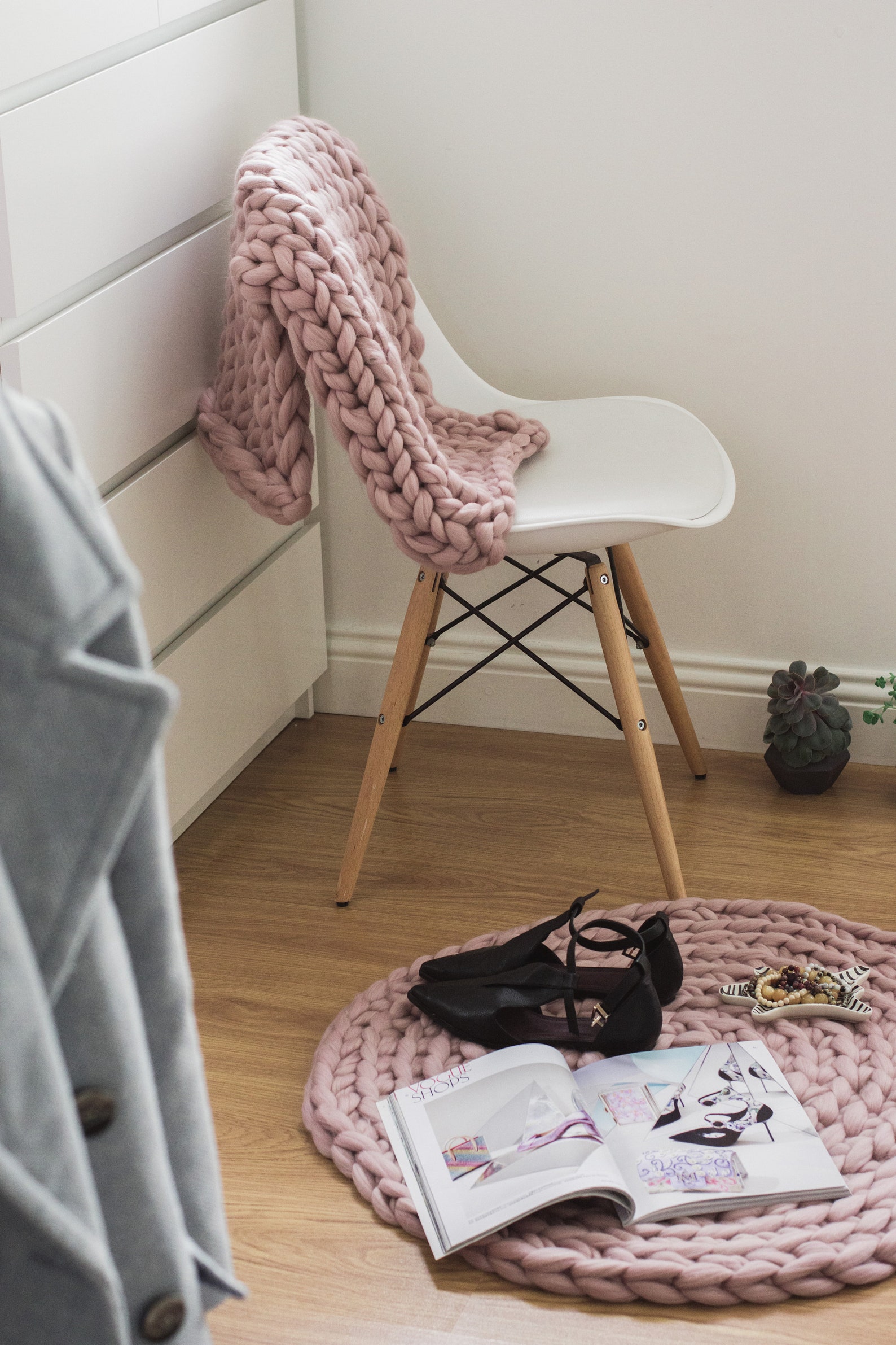 Floor Mat. Chunky Knit Round Rug Etsy