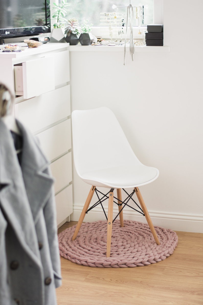 Chunky Knit Round Rug Etsy