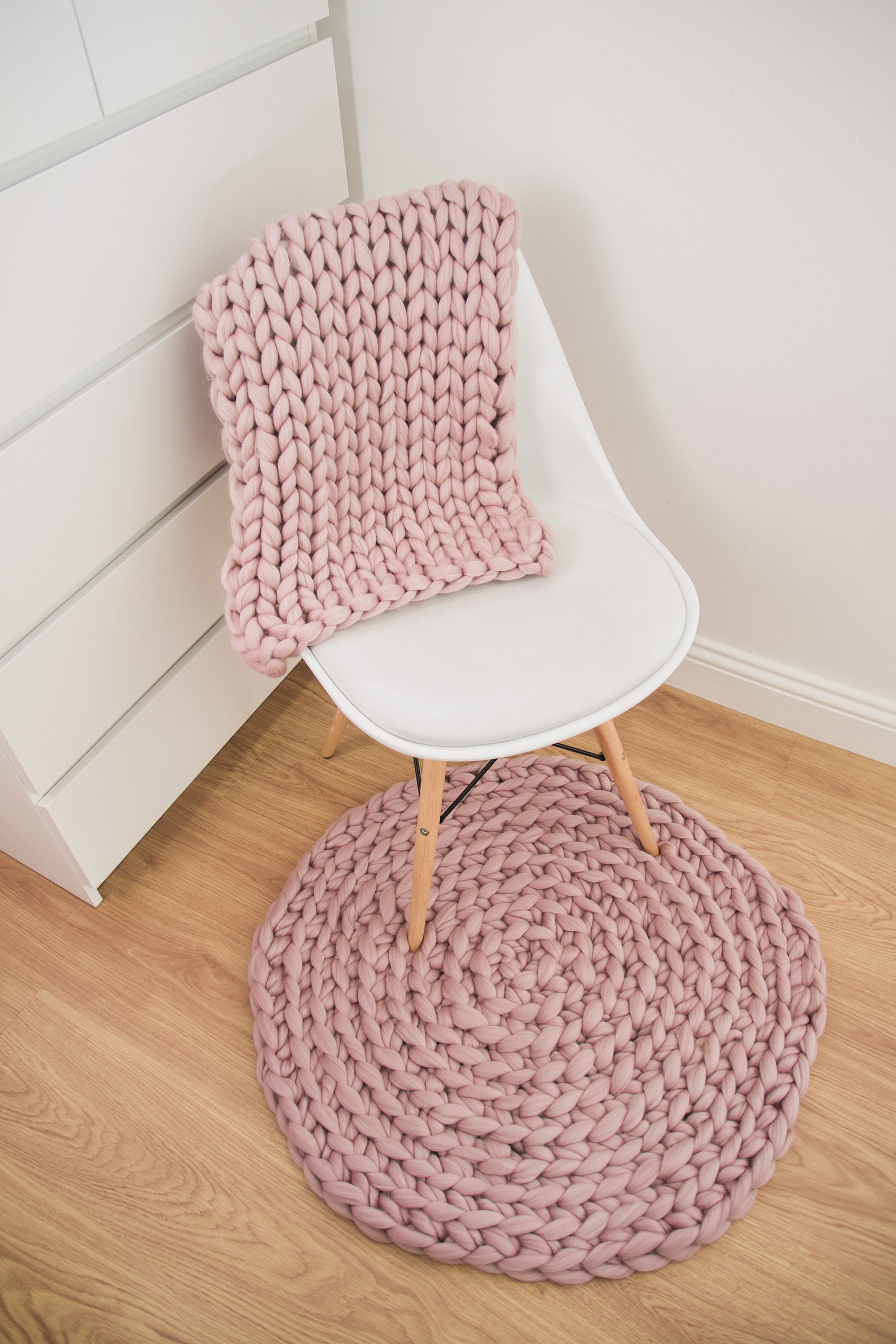 Chunky Knit Round Rug Etsy