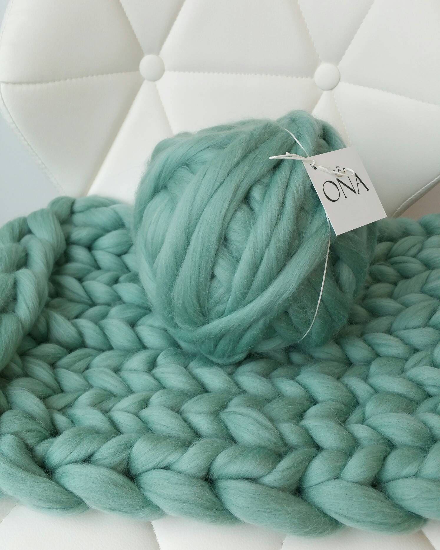 Giant yarn 500g xxl chunky merino wool hand spun arm knitting Etsy