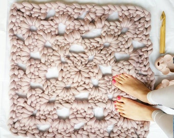 Super Chunky Crochet Kit DIY or Ready Made Giant Granny Square