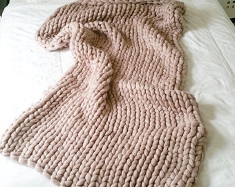 Extreme Knit Blanket. Throw. Merino Wool Blanket