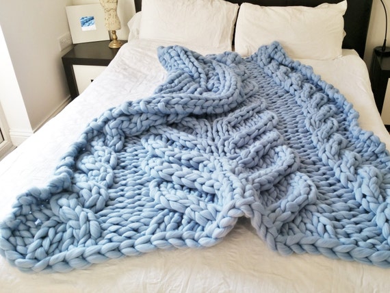 Letto Maglia Runner Chunky Knit Throw Etsy