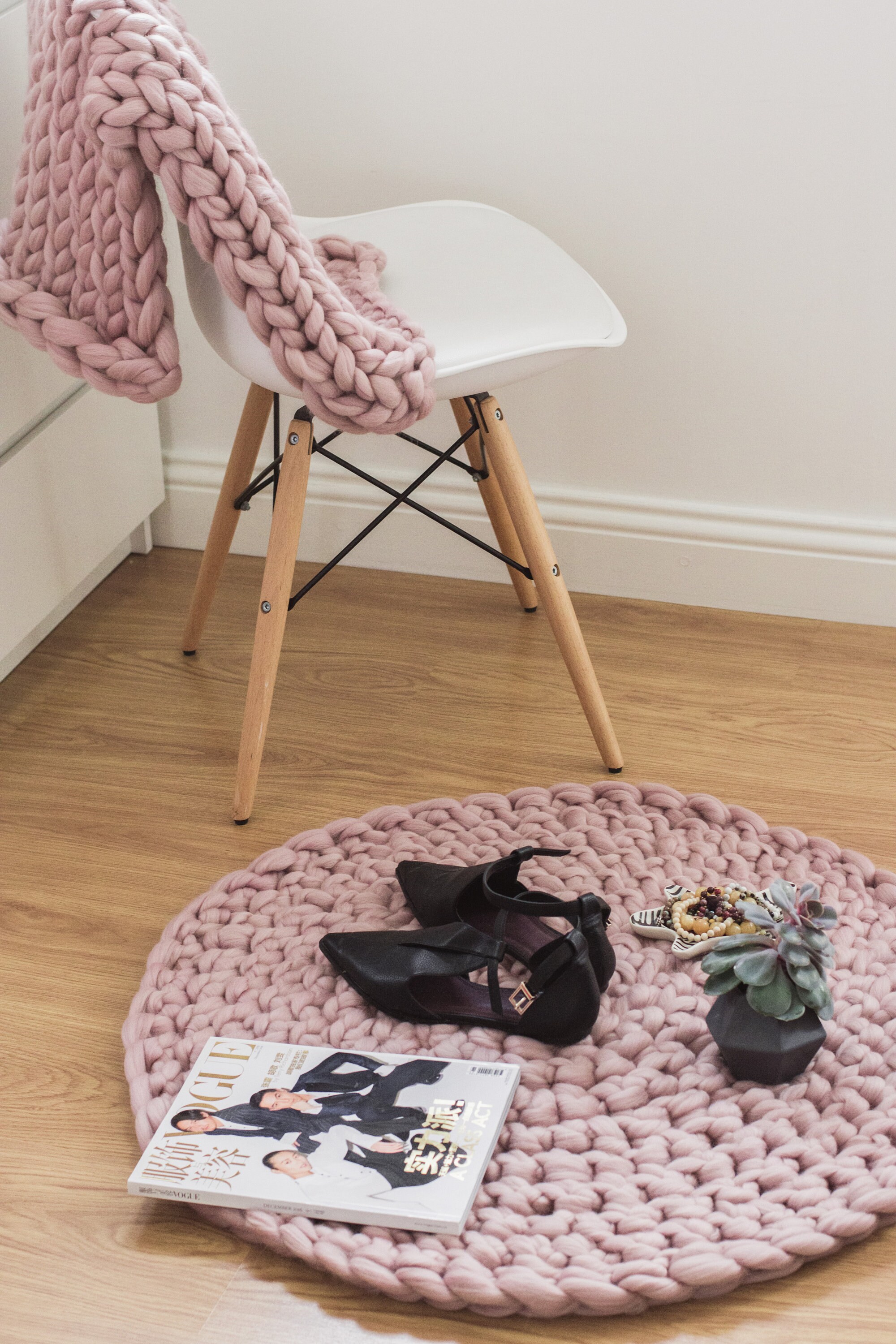 Floor Mat. Chunky Knit Round Rug Etsy