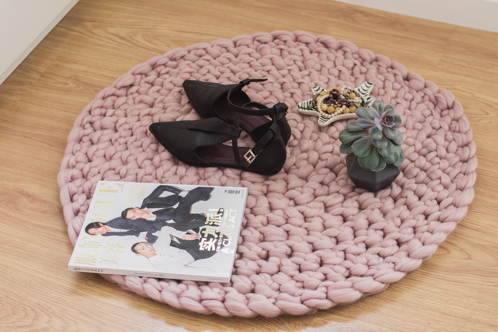 Floor Mat. Chunky Knit Round Rug Etsy