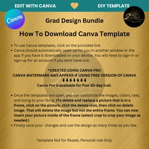 2025 Graduation T-Shirt & Stole Template Bundle: DIY Canva Editable Design image 5