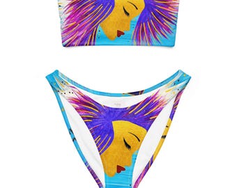 Libra Bandeau Bikini, Celestia Balance Sternzeichen Bademode, Celestial Wearable Art Bikini von iamlachicag XXL