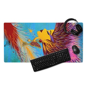 Gaming-muismat Schorpioen, Scarlett Butterfly Zodiac-bureaumat, mystieke vlinderkunst-muismat, astrologiecadeau voor gamers, Iamlachicag LLC