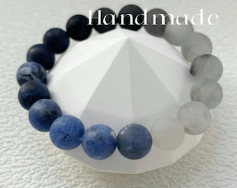 Handmade Geology Beaded Bracelet: Nature Stone Stretch Bracelet