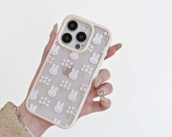 Miffy Bunny iPhone Case: Kawaii Floral Clear Cover